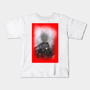 Big Boy 4014 Steaming threw Black Wolf Kansas with tree's and cloud's. Kids T-Shirt